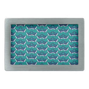 White Blue Whales Sea Animal Green Ocean Marine Belt Buckle