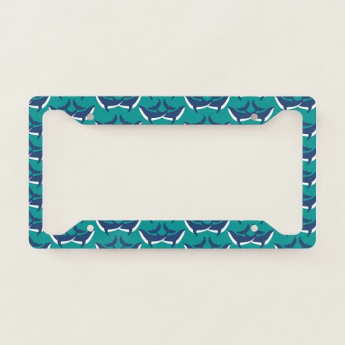 White Blue Whales Sea Animal Green Ocean Marine License Plate Frame