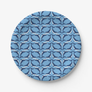 White Blue Whales Yin Yang Sea Animal Ocean Marine Paper Plates