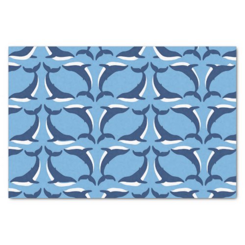 White Blue Whales Yin Yang Sea Animal Ocean Marine Tissue Paper