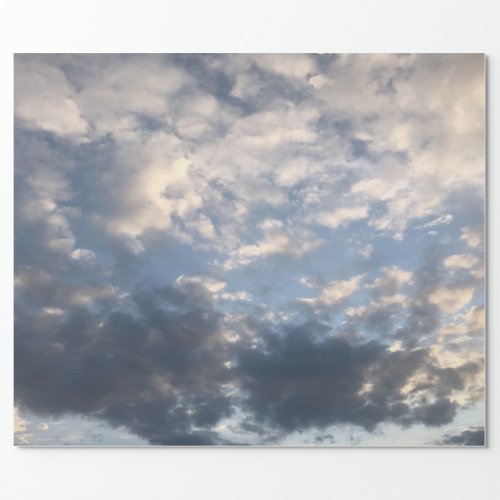 White Blueish Clouds Wrapping Papers Wrapping Paper