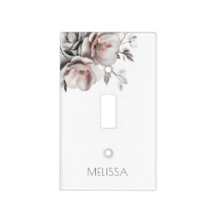 White Blush 3 D Flower Light Switch Cover