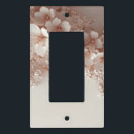 White Blush 3D Flowers Light Switch Cover<br><div class="desc">Matte beige blush three dimensional flowers on a beige background with a frame. The artwork is an AI creation,  that I retouched by hand.</div>
