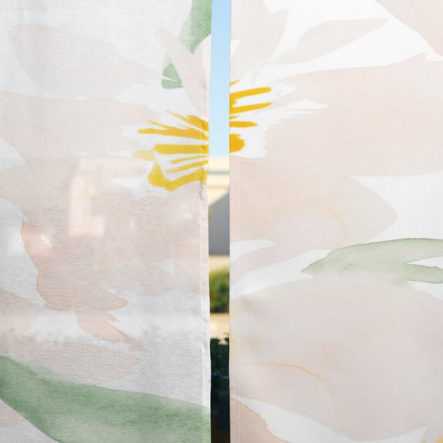 White blush blooms sheer curtains (Sheer vs. Blackout)