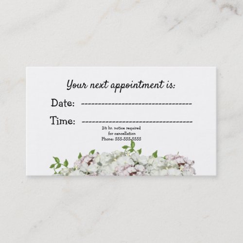 White Blush Floral Medical Appointment