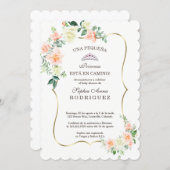 White Blush Flowers Invitación de Baby Shower Invitation (Front/Back)