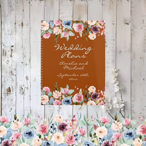 White Blush Roses Terracotta Wedding Planner