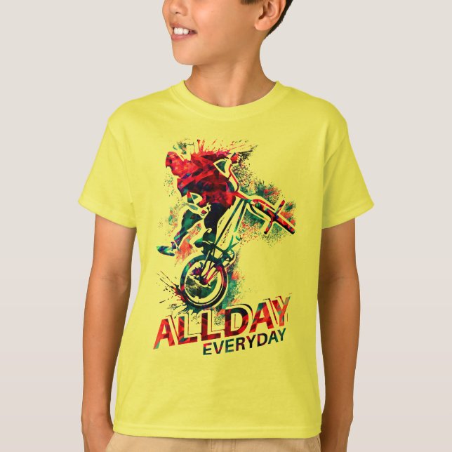 White Bmx T-Shirt - Bmx Bike - Bmx Apparel Shirt (Front)