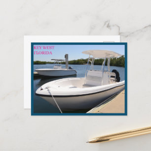 White boats in the Marina Key West Florida Postcard