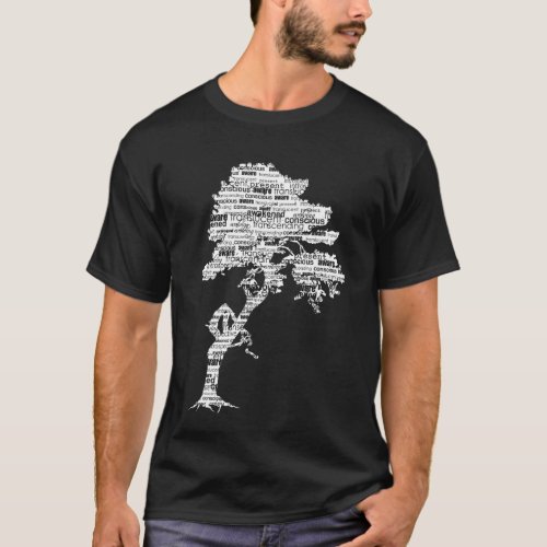 White Bodhi Tree on Dark Shirt