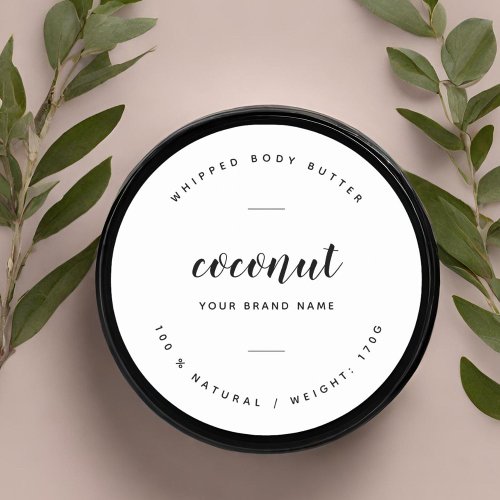 White body butter packaging label