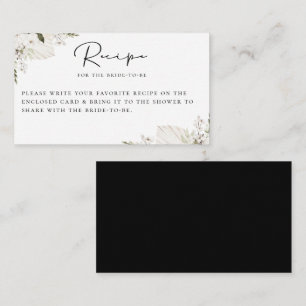 White Bohemian Floral Recipe Enclosure Card