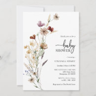 White Boho Baby Shower Invitation