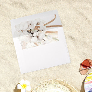 White Boho Bohemian Floral Envelope 2