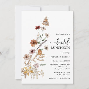 White Boho Bridal Luncheon Invitation