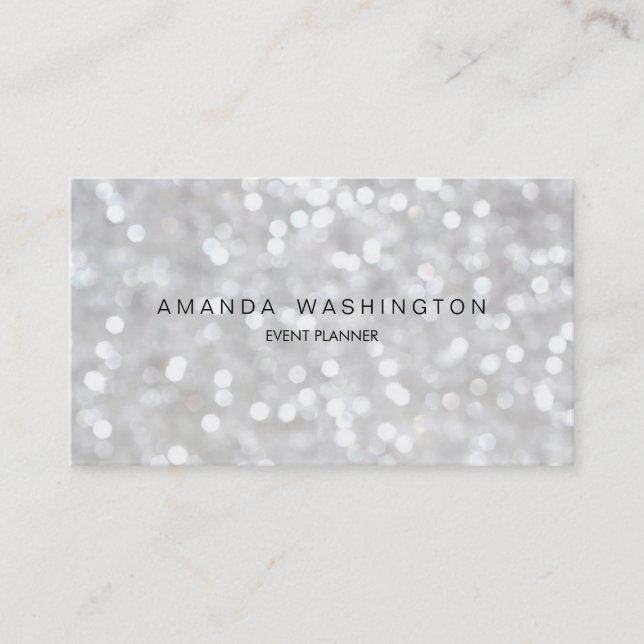 White Bokeh Business Card (Front)
