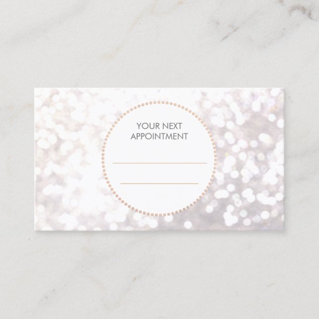 White Bokeh Gold Sequin Hair Salon Appointment (Front)