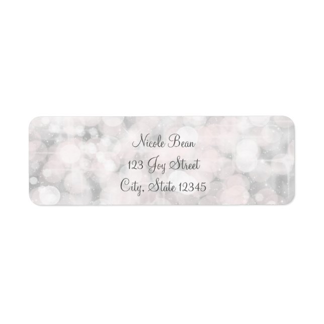 White Bokeh Light Elegant Glam Invitation Label (Front)