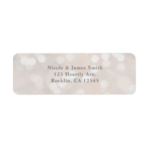 White Bokeh Modern Glamour Chic Party Invitation Label