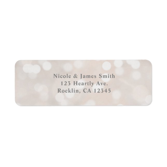 White Bokeh Modern Glamour Chic Party Invitation Label (Front)