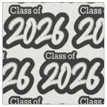 White Bold Brush Class of 2026 Fabric