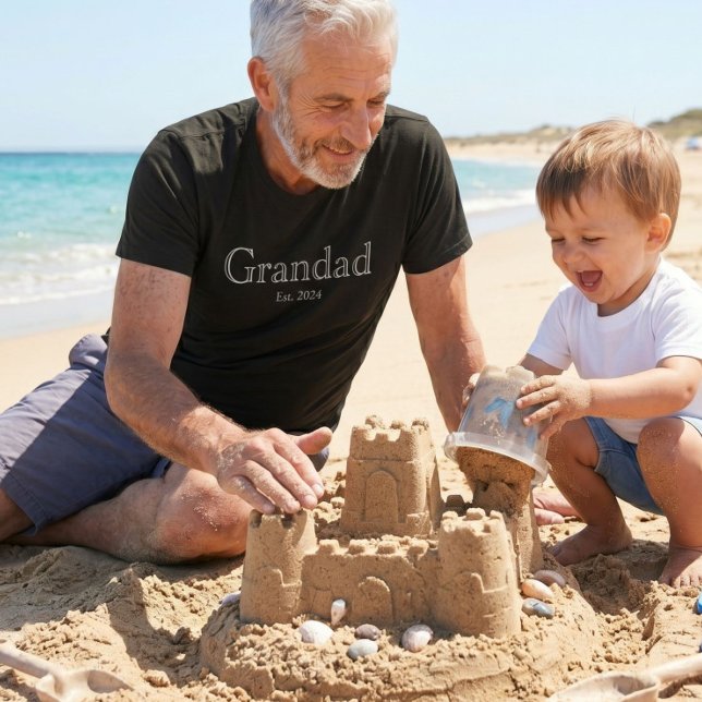 White Bold Minimal Grandad Established  T-Shirt (Creator Uploaded)