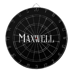 White Bold Modern Family Name Dart Board