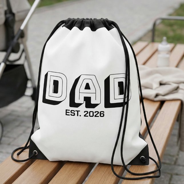 White Bold Varsity Established Dad Drawstring Bag (Creator Uploaded)