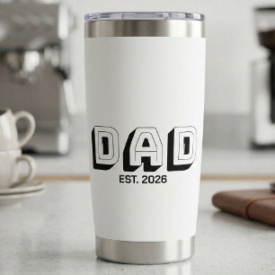White Bold Varsity Established Dad Insulated Tumbler