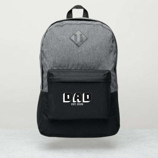 White Bold Varsity Established Dad Port Authority® Backpack (Front)