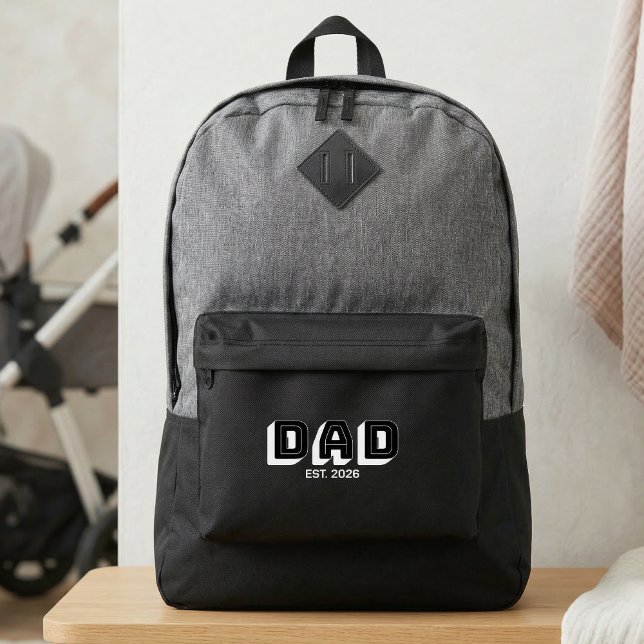 White Bold Varsity Established Dad Port Authority® Backpack (Creator Uploaded)