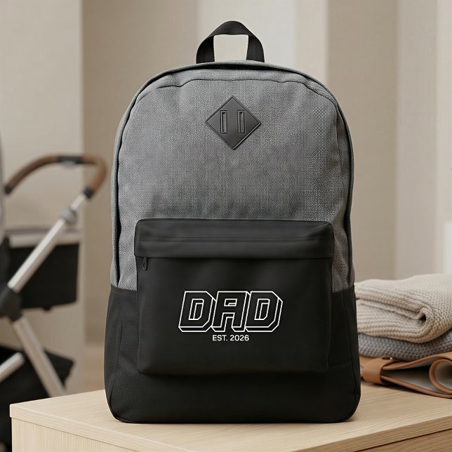 White Bold Varsity Established Dad Port Authority® Backpack (Creator Uploaded)