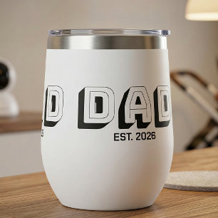 White Bold Varsity Established Dad Thermal Wine Tumbler