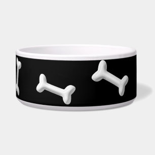 White Bones On Black Background Custom Bowl