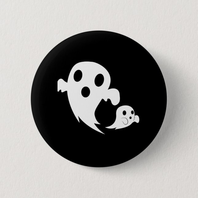 White Boo  Button (Front)