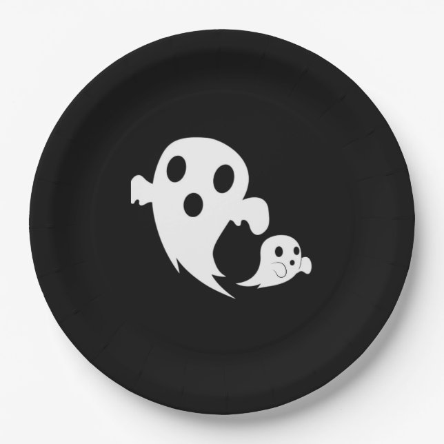 White Boo  Paper Plates (Front)