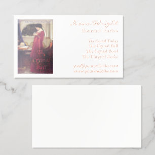 White Book Cover Author Foil Business Cards