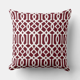 White Bordeaux Moroccan Trellis Decor Pillow