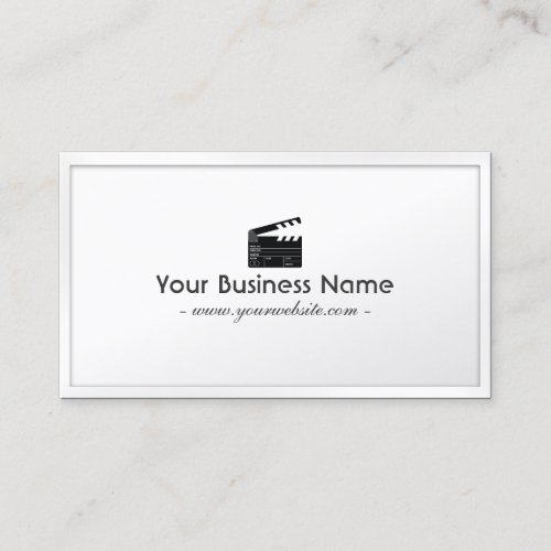 White Border Clapperboard Director Business Card