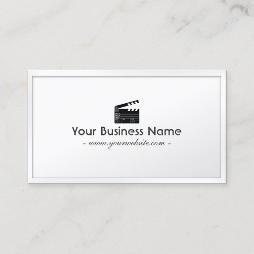 Customizable White Border Clapperboard Director Business Card