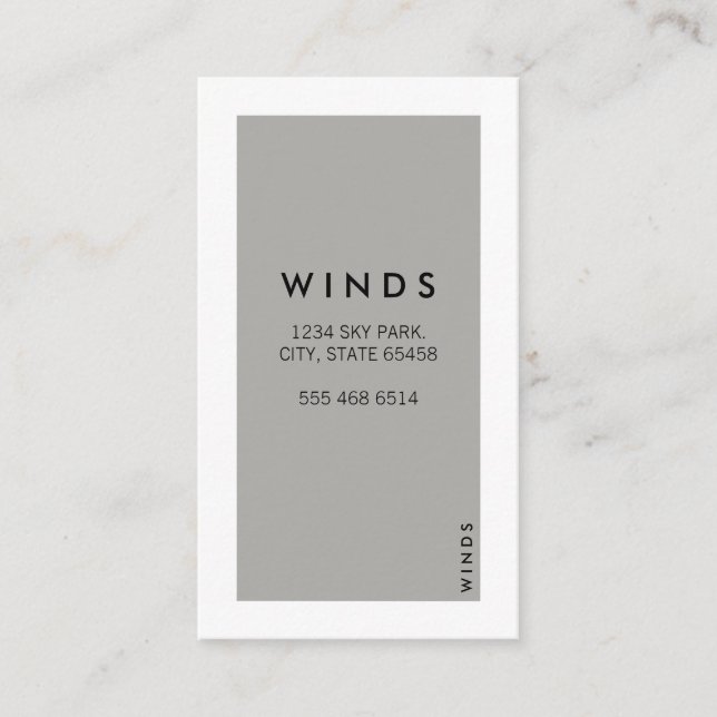 White Border (Gray) Business Card (Front)