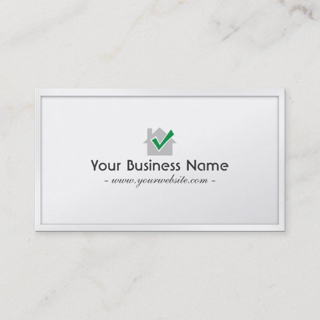 White Border House Inspections Business Card (Front)