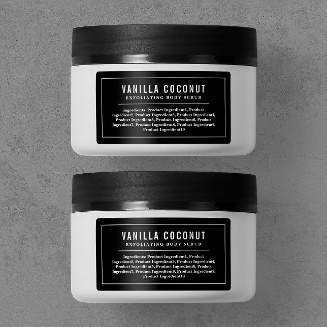 White Border & Lines Editable Color Ingredients Label (Creator Uploaded)