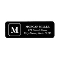 White Border Monogram Name Editable Color Address Label