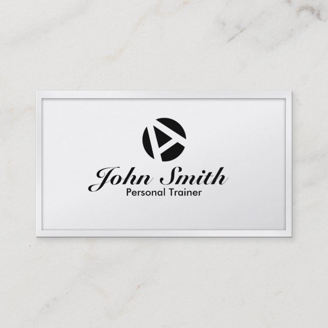 White Border Monogram Trainer Business Card (Front)