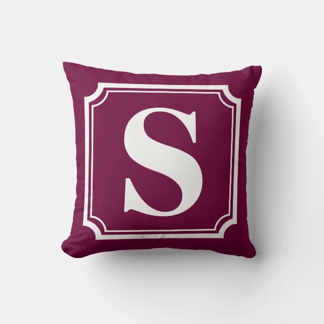 White Border | Personalized Monogram Poppy Pillow (Front)