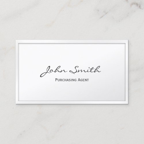 White Border Purchasing Agent Business Card