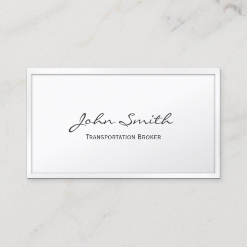 White Border Transportation Broker Business Card