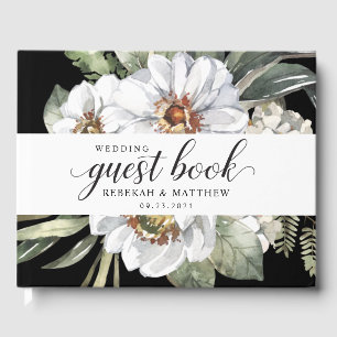 White Botanical Bohemian Guest book