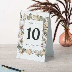 White Botanical Bohemian Table Tent